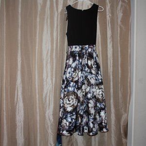 Purple multi Hi-lo dress with tie waist